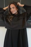 Elva Double Layer Dress Brown Black